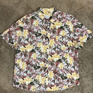 Lucky Brand Floral Print Men's Short Sleeve Rayon Camp Shirt size XXL Vacation